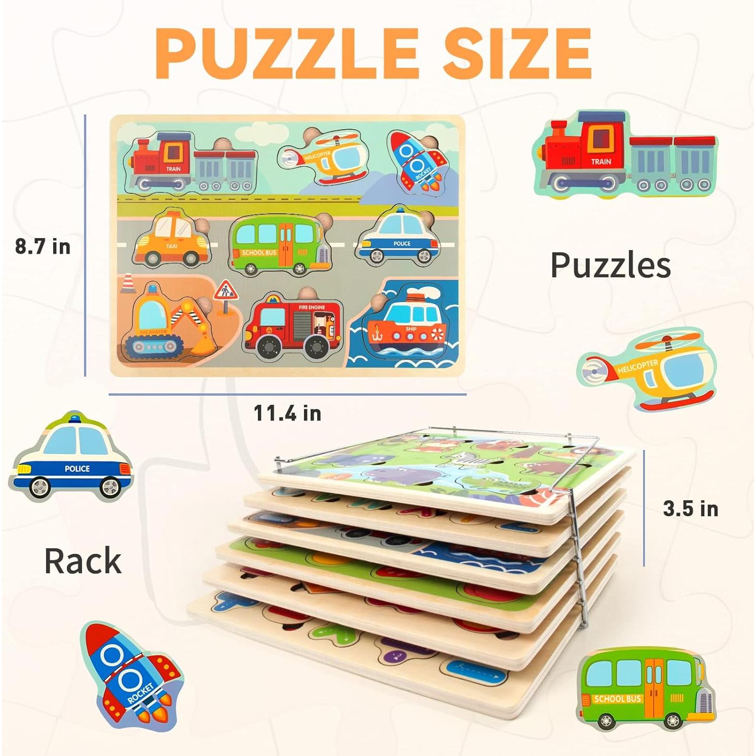 Rompecabezas de Madera Educativo WOOD CITY para Niños 3-6 Años