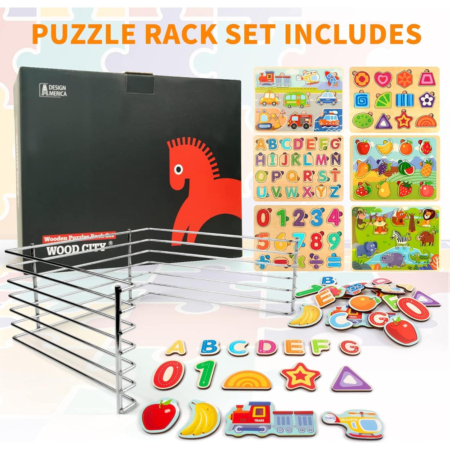 Rompecabezas de Madera Educativo WOOD CITY para Niños 3-6 Años