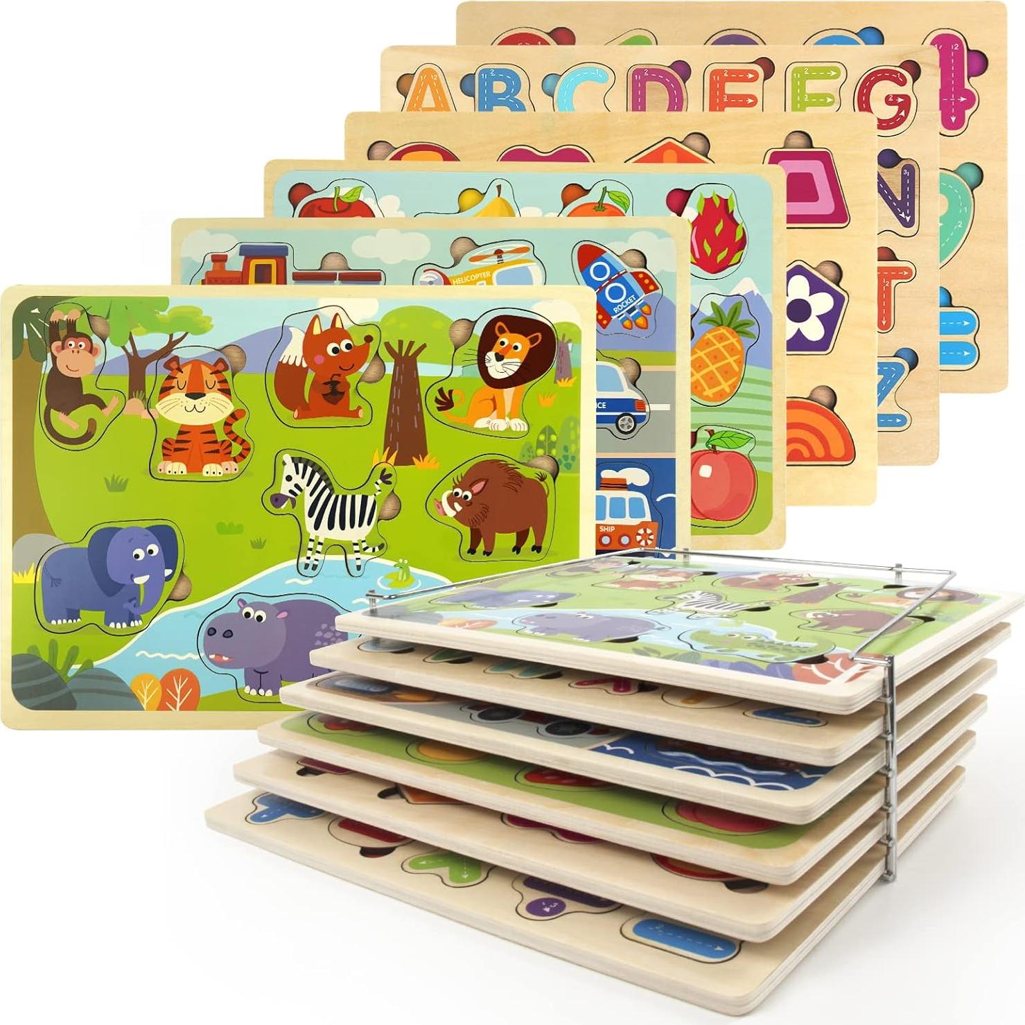 Rompecabezas de Madera Educativo WOOD CITY para Niños 3-6 Años
