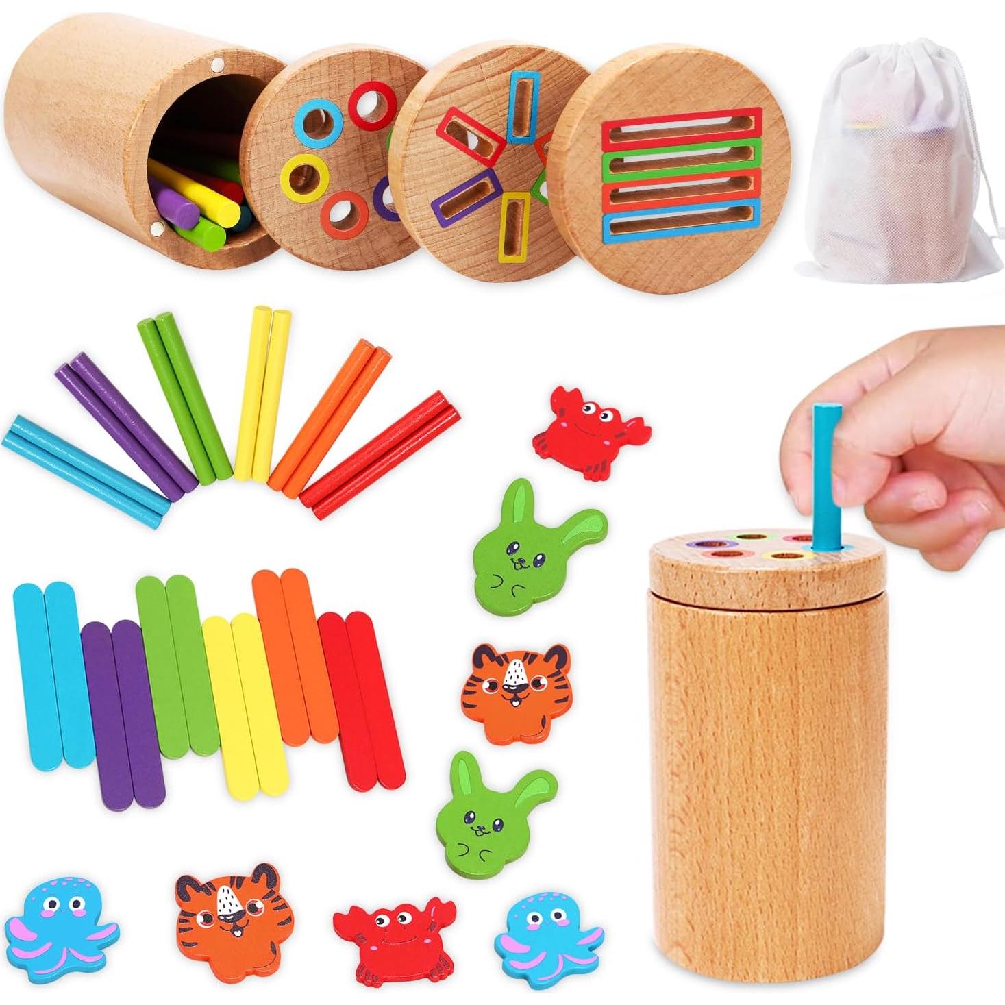 Juguete Montessori Diancy 3 en 1 37 Piezas Madera 36 meses+