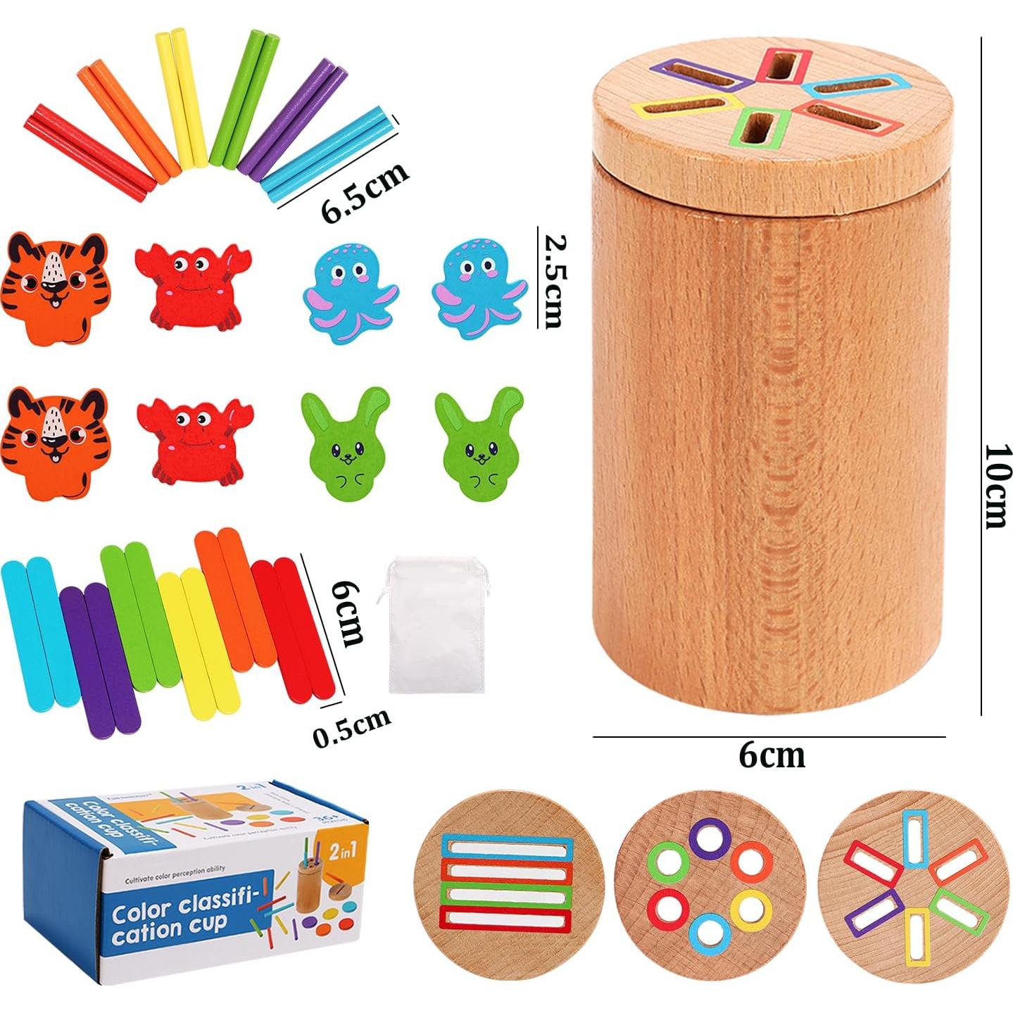 Juguete Montessori Diancy 3 en 1 37 Piezas Madera 36 meses+