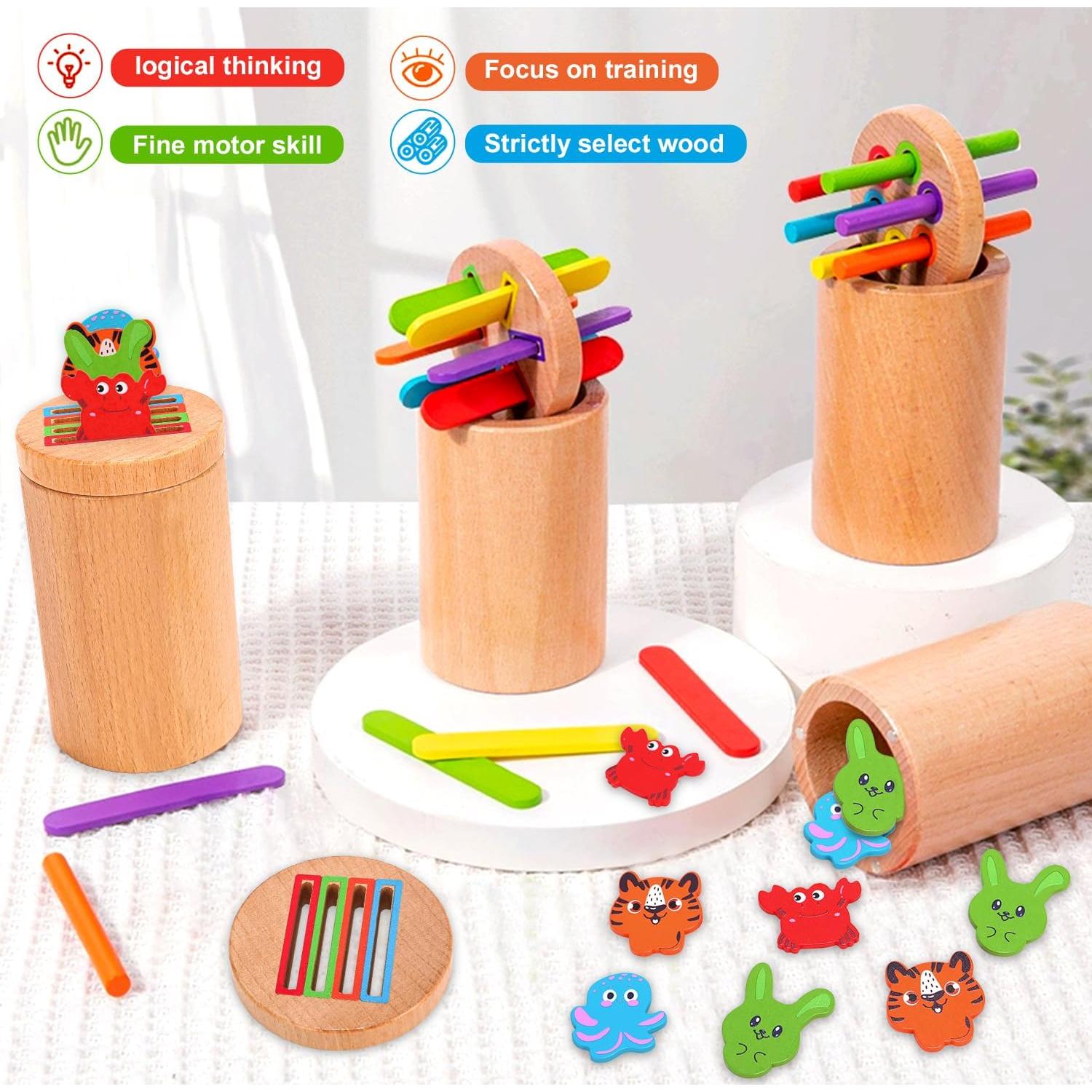 Juguete Montessori Diancy 3 en 1 37 Piezas Madera 36 meses+