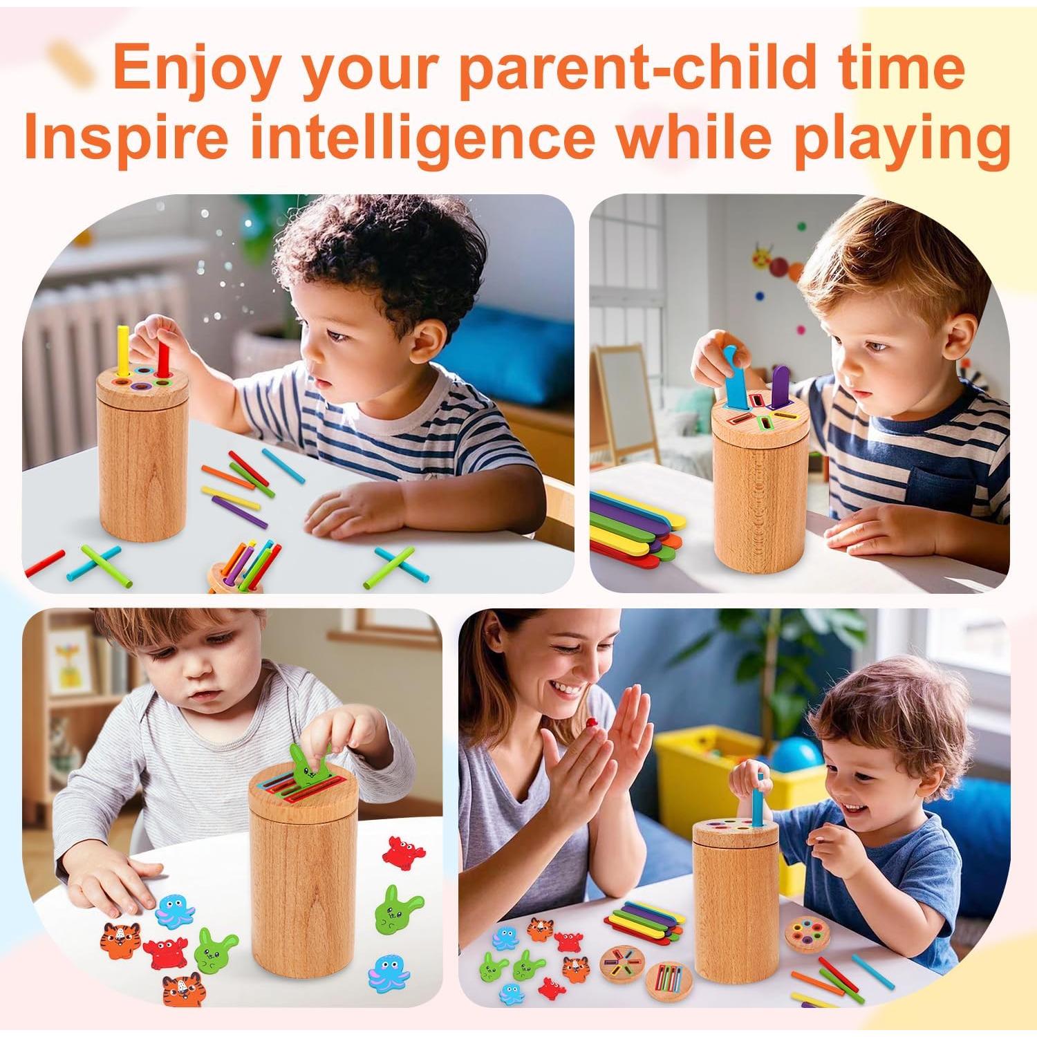 Juguete Montessori Diancy 3 en 1 37 Piezas Madera 36 meses+