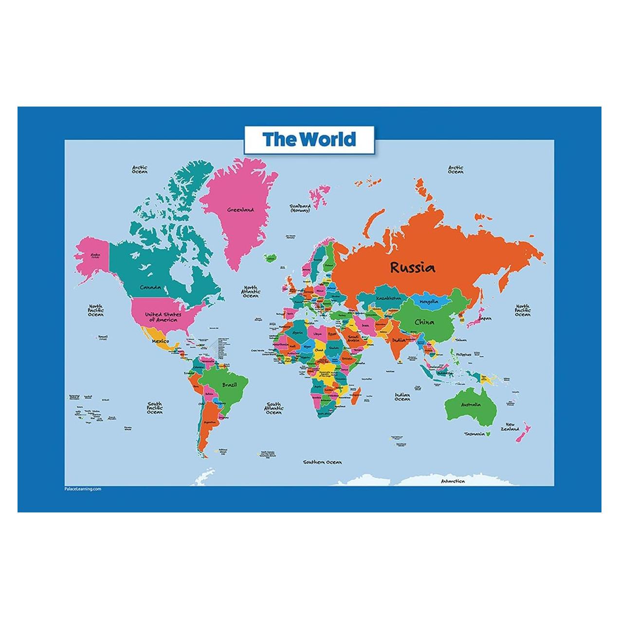 Mapa del Mundo Laminado para Niños Palace Learning 45 x 61 cm