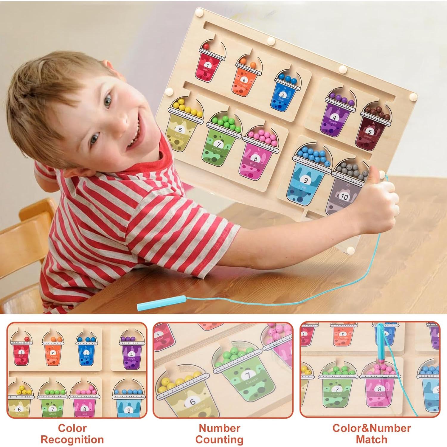 Laberinto Magnético de Colores y Números Adena - Juguete Educativo