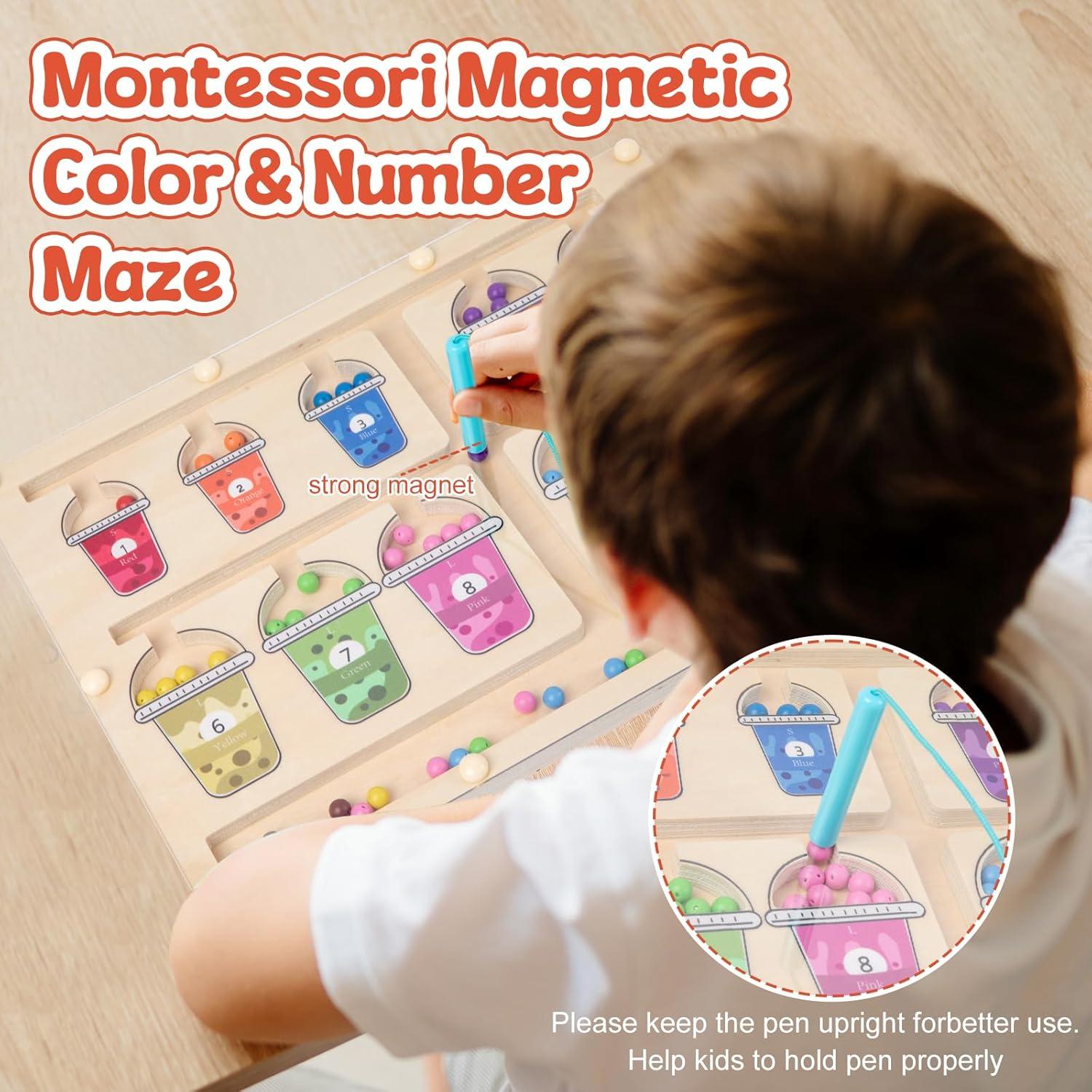 Laberinto Magnético de Colores y Números Adena - Juguete Educativo