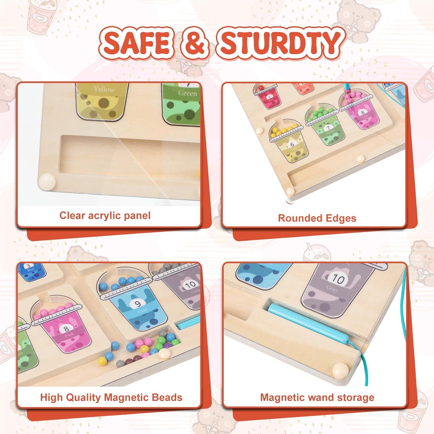 Laberinto Magnético de Colores y Números Adena - Juguete Educativo