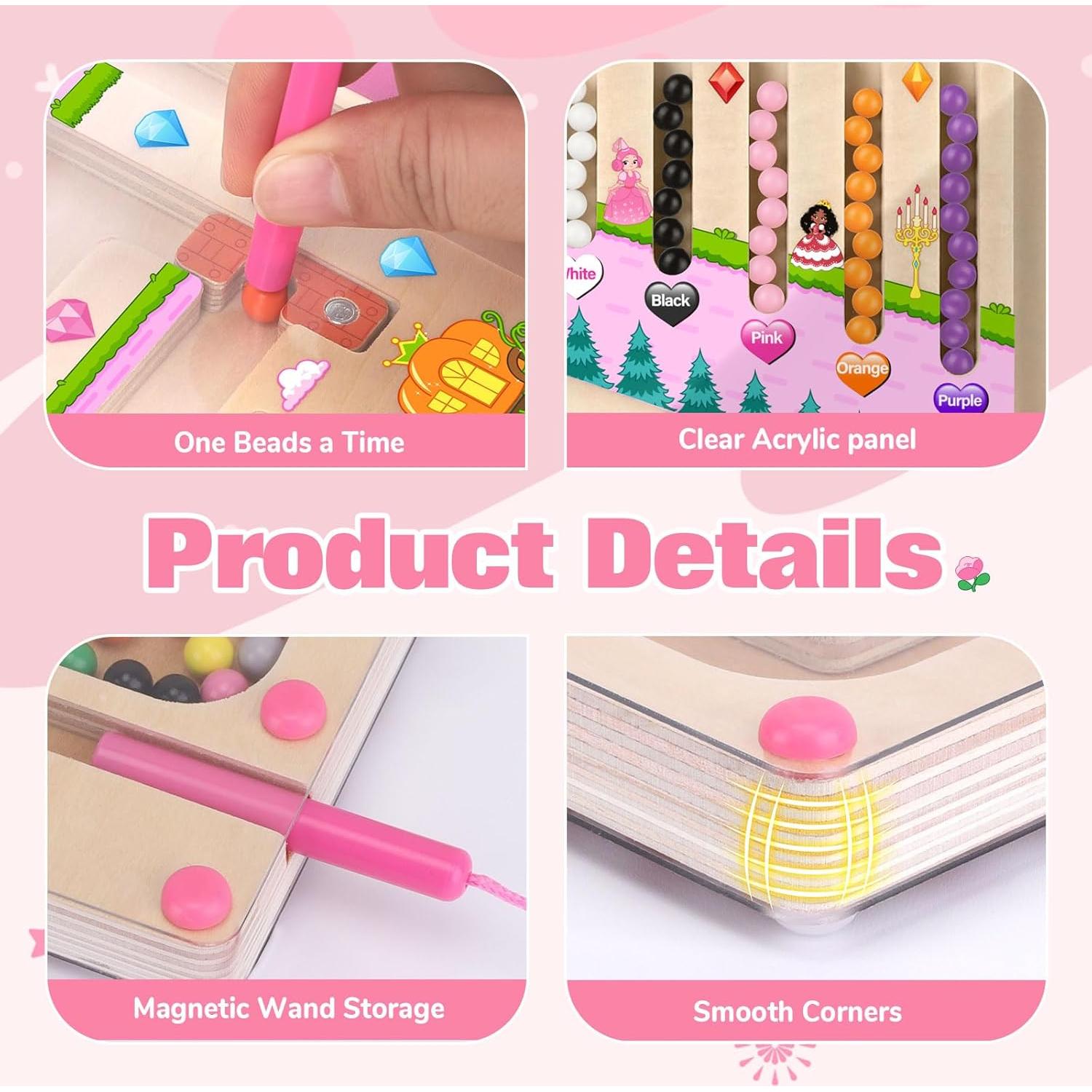 Juguete Montessori Laberinto Magnético de Colores y Números