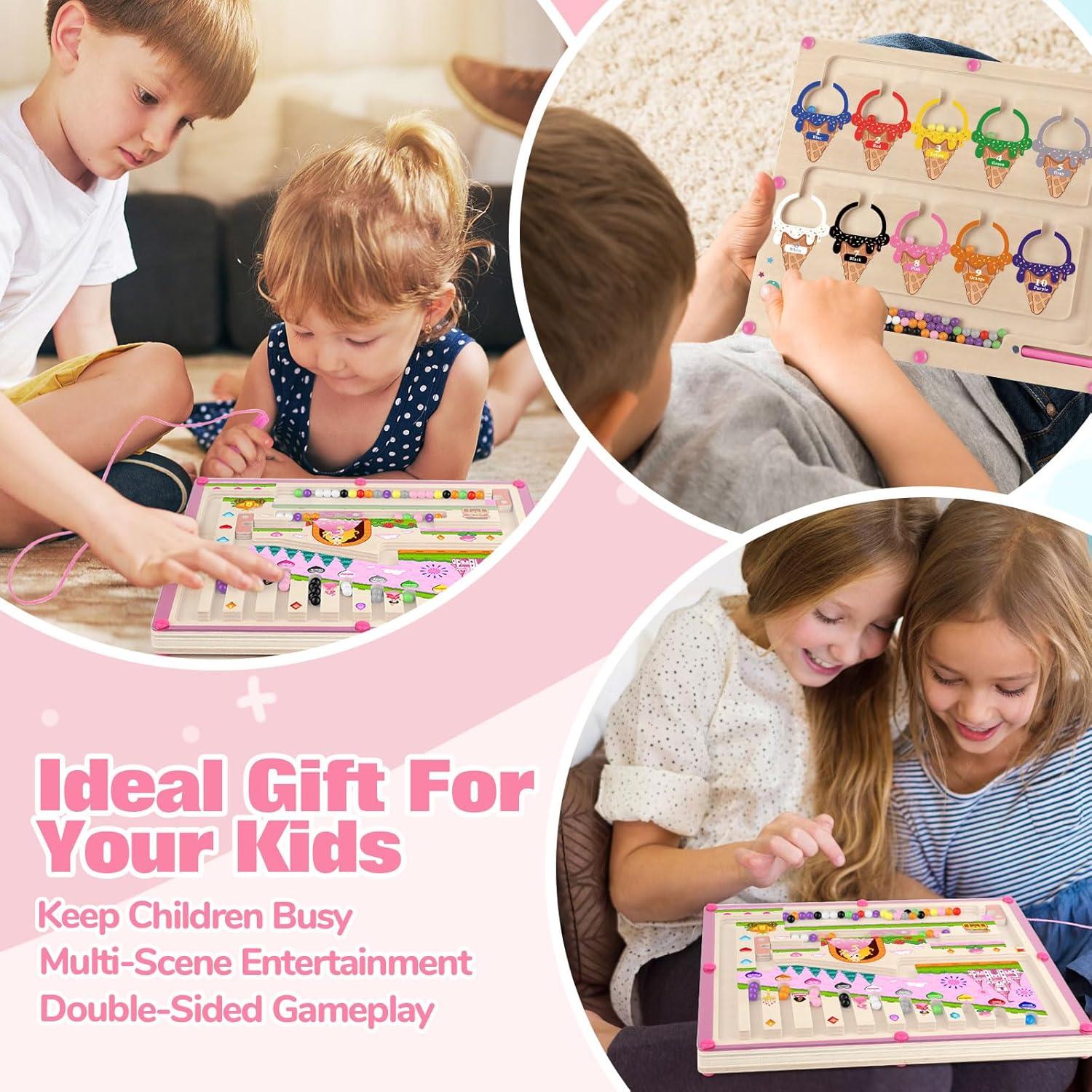 Juguete Montessori Laberinto Magnético de Colores y Números