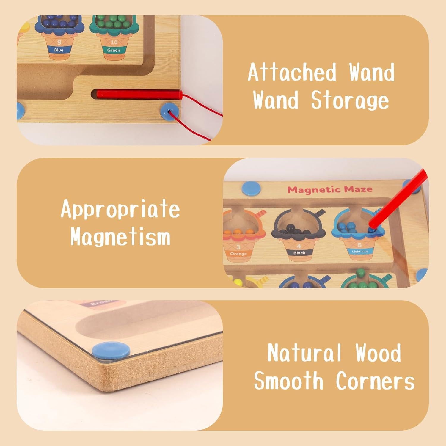 Rompecabezas Magnético de Madera WOODENFUN 30x22 cm para Niños