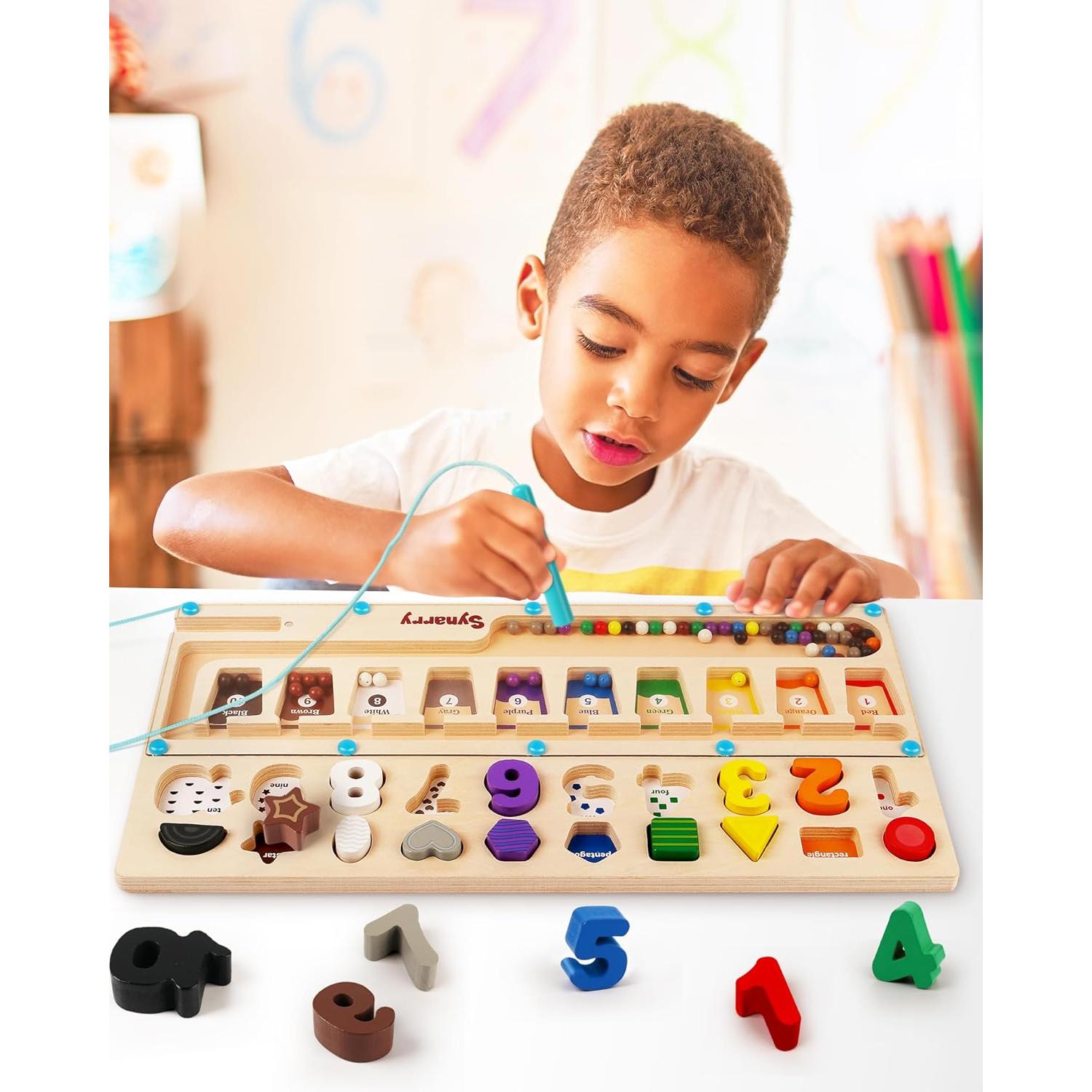 Juguete Montessori SYNARRY Laberinto Magnético 3 en 1