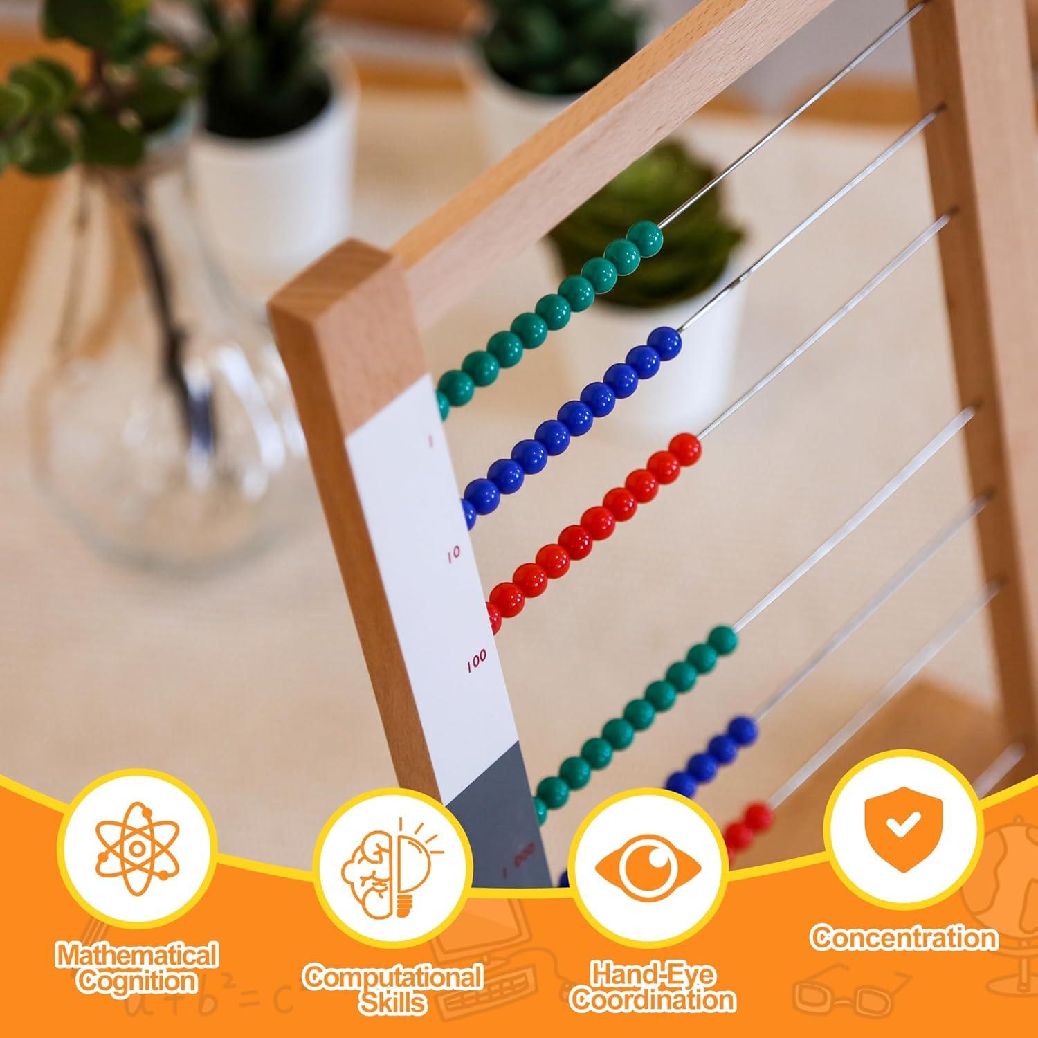 Marco de Cuentas Grande Montessori Outlet - Ábaco Educativo 34cm