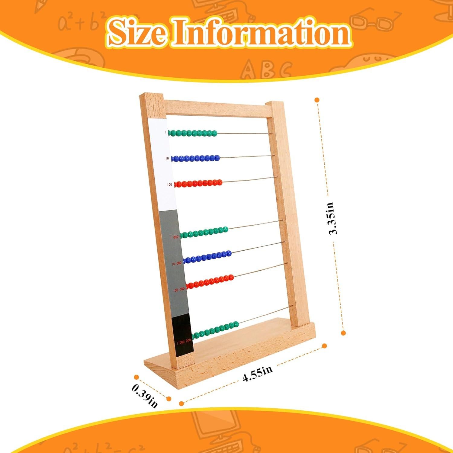 Marco de Cuentas Grande Montessori Outlet - Ábaco Educativo 34cm