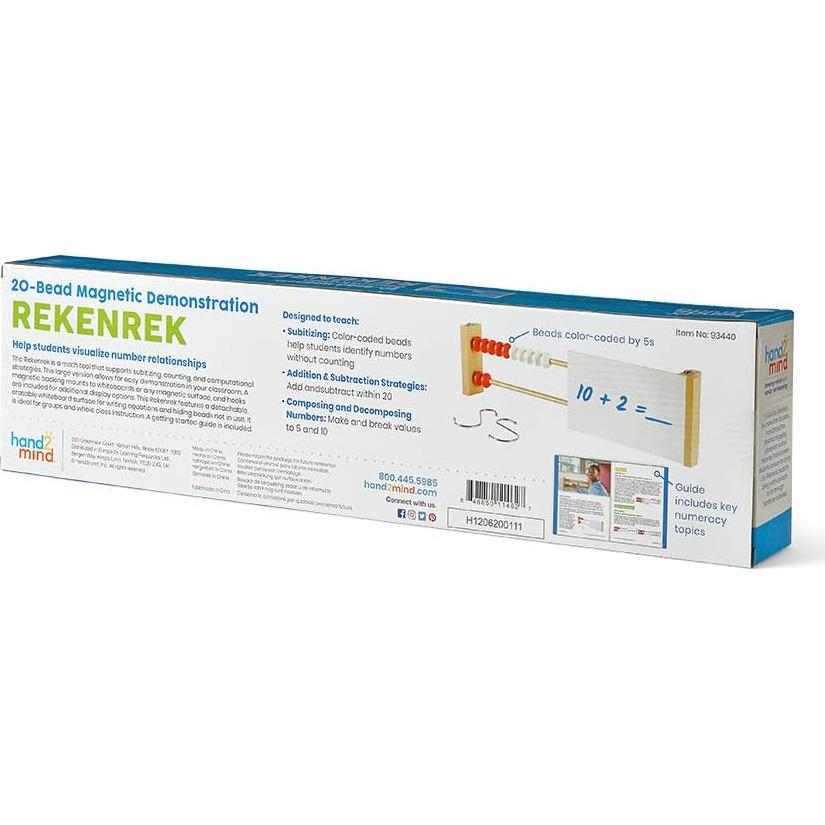 Ábaco Rekenrek Hand2mind 93440 con 20 Bolas de Colores