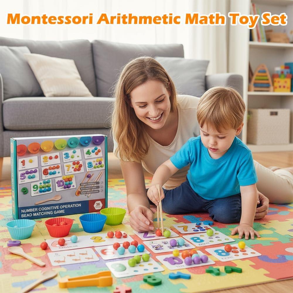 Juego de Matemáticas Montessori de Madera para Niños 2-6 Años