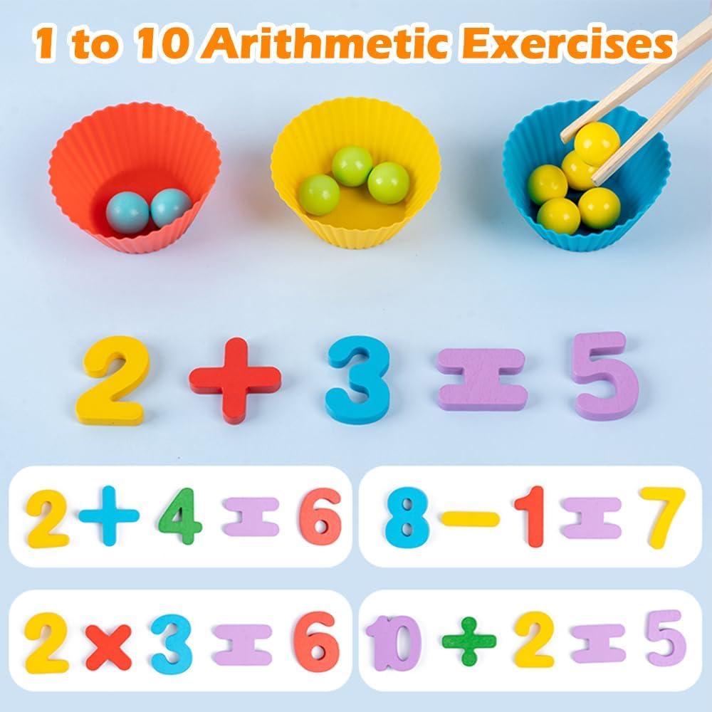 Juego de Matemáticas Montessori de Madera para Niños 2-6 Años