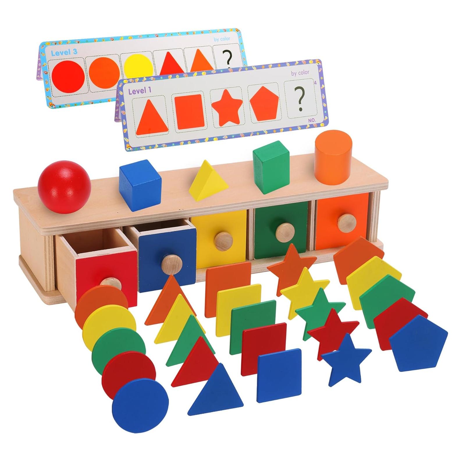 Juguete Montessori de Madera NIUEVLRS para Clasificación de Colores y Formas