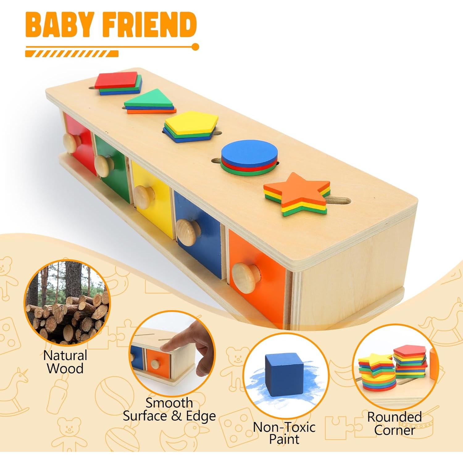 Juguete Montessori de Madera NIUEVLRS para Clasificación de Colores y Formas