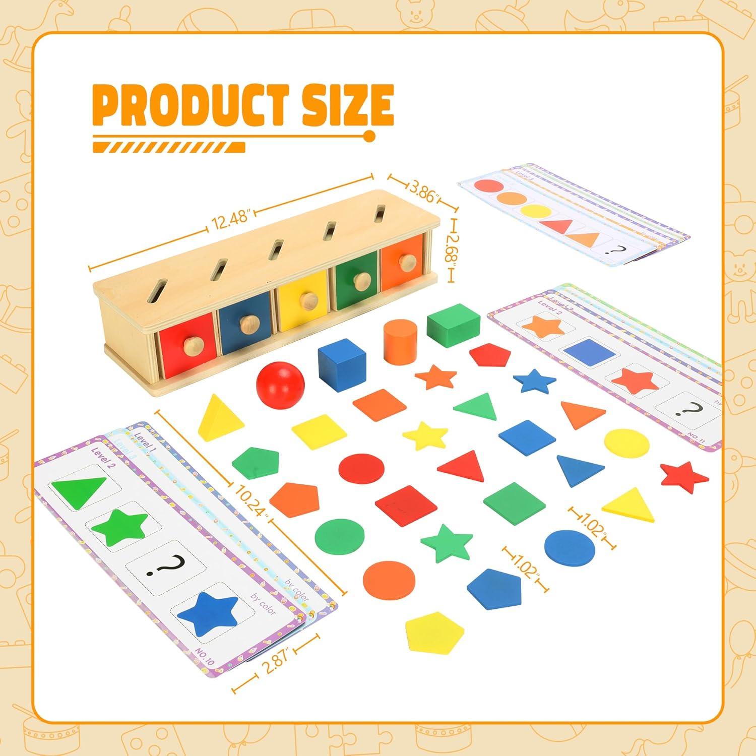 Juguete Montessori de Madera NIUEVLRS para Clasificación de Colores y Formas