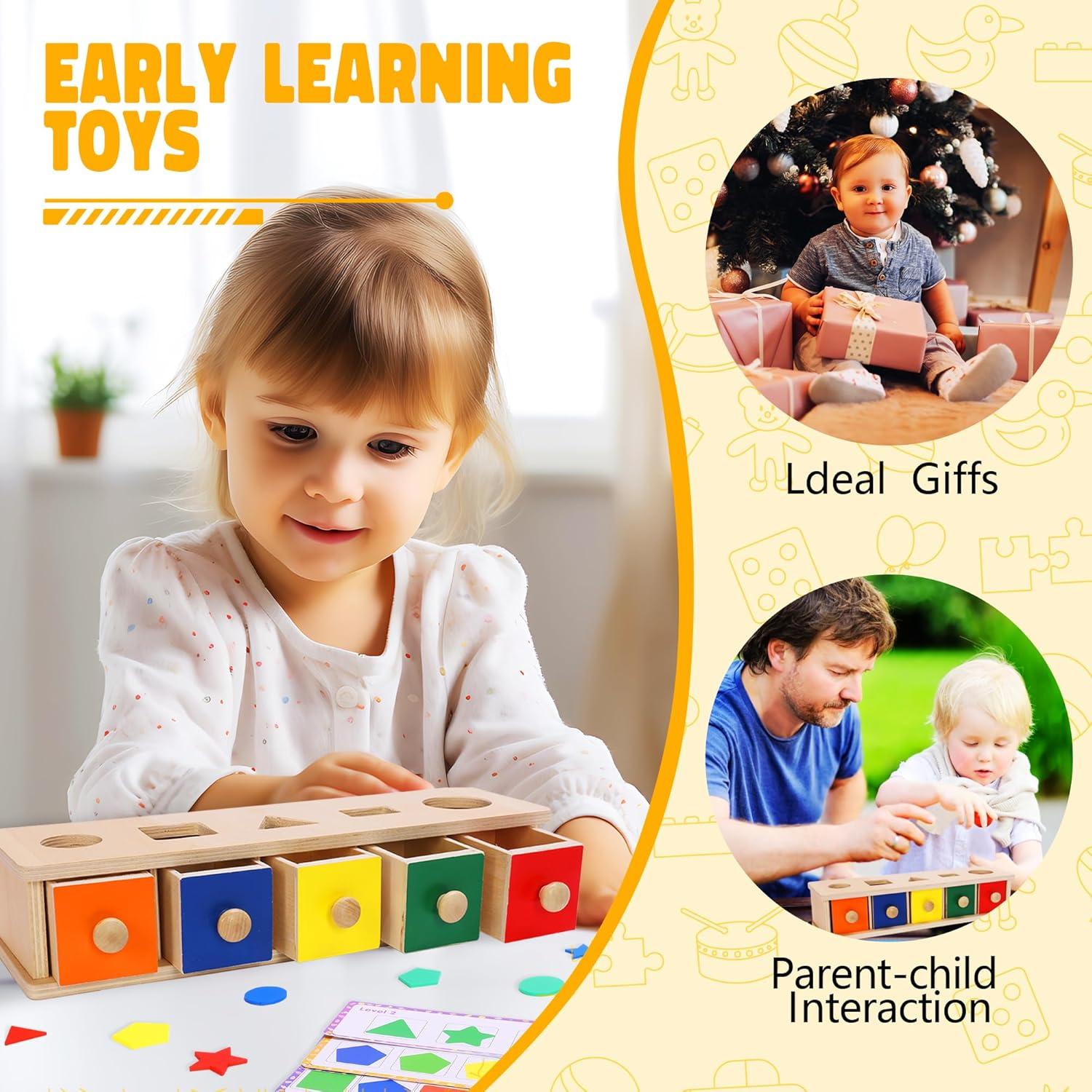 Juguete Montessori de Madera NIUEVLRS para Clasificación de Colores y Formas