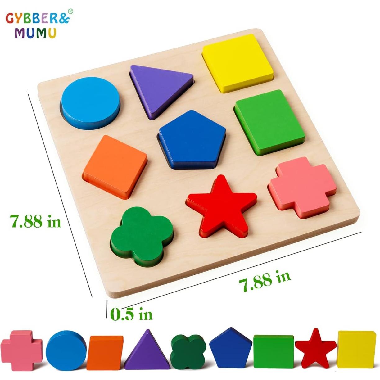 Rompecabezas de Madera Colorido GYBBER&MUMU para Niños 18+ Meses