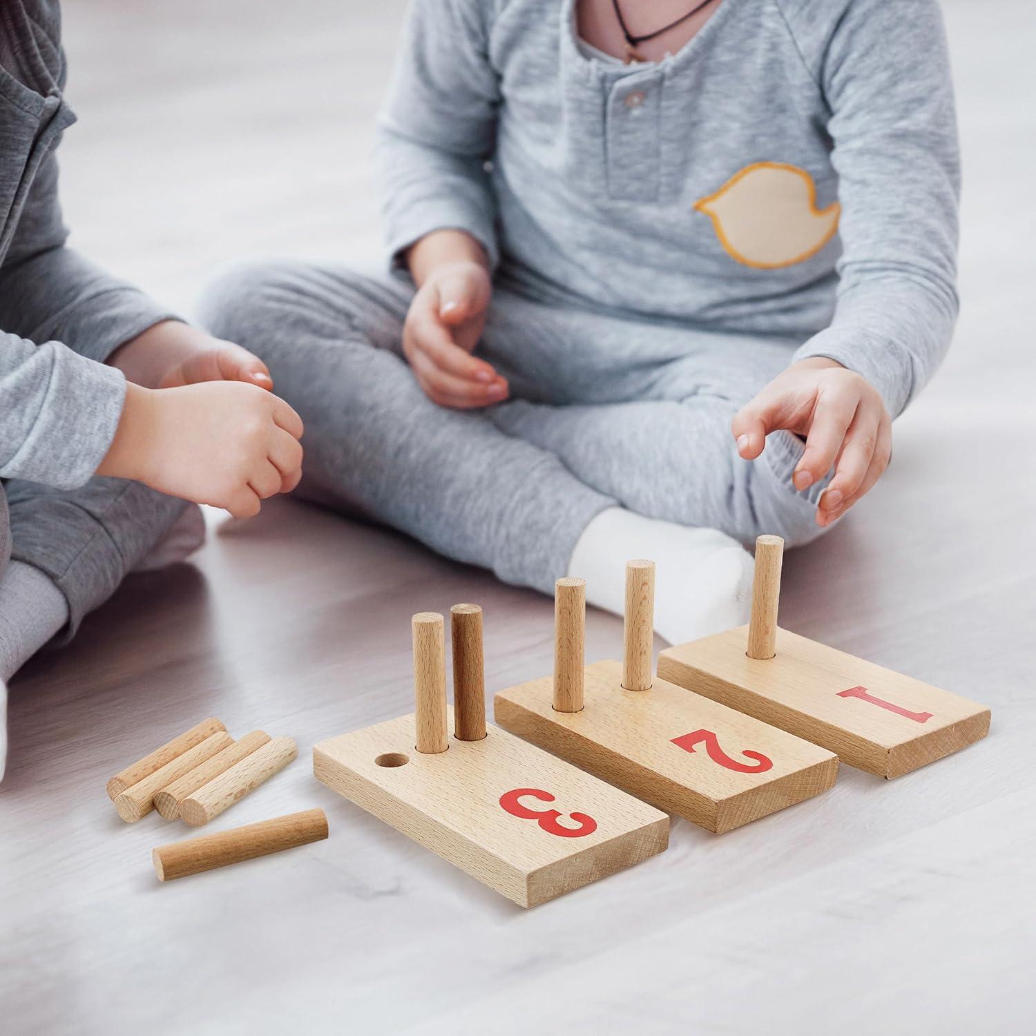 Juego de Rompecabezas de Madera Acorn Baby - Números y Clavos