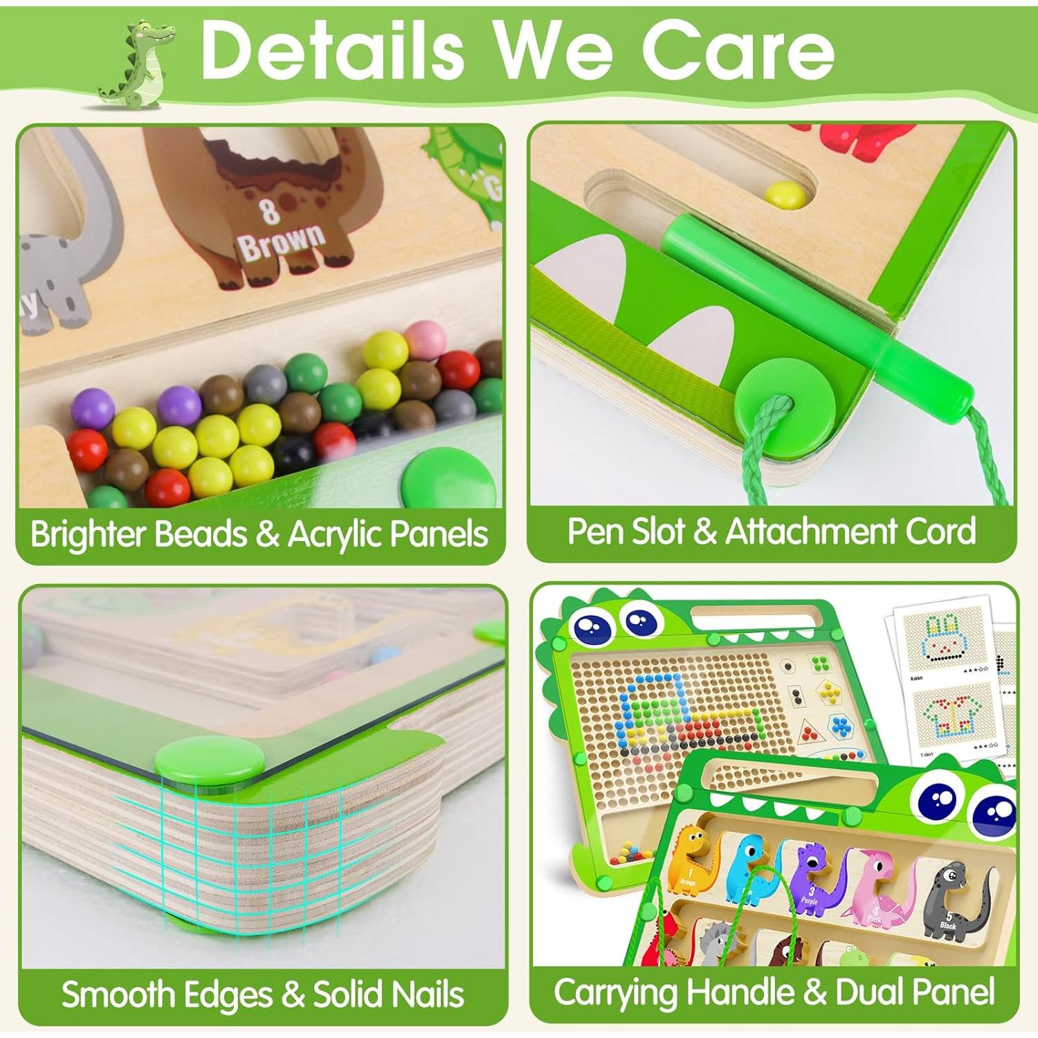 Tablero Educativo Magnético 2-en-1 FunMission con Dinosaurios