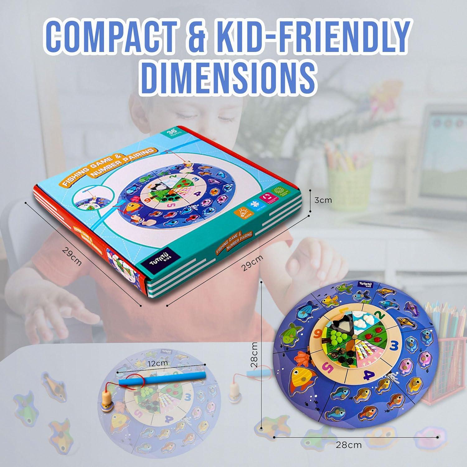 Juego de Pesca Magnético de Madera TUTATU para Niños 3-7 Años