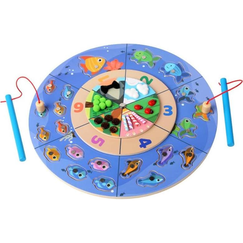 Juego de Pesca Magnético de Madera TUTATU para Niños 3-7 Años