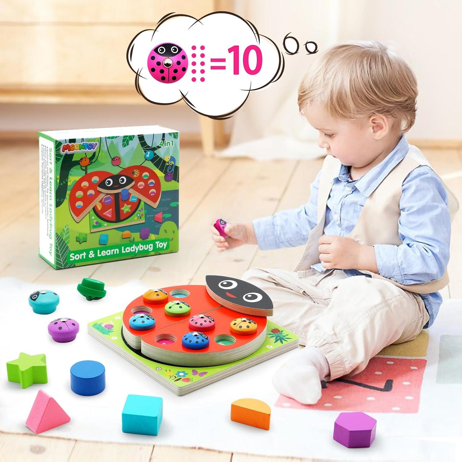 Juguetes Montessori de Madera MOONTOY para Niños 1-4 Años
