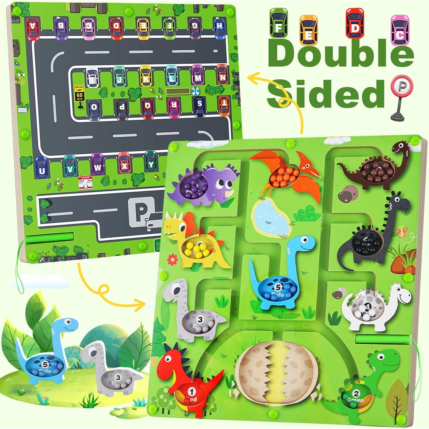 Rompecabezas de Madera Montessori 2 en 1 Laberinto Magnético