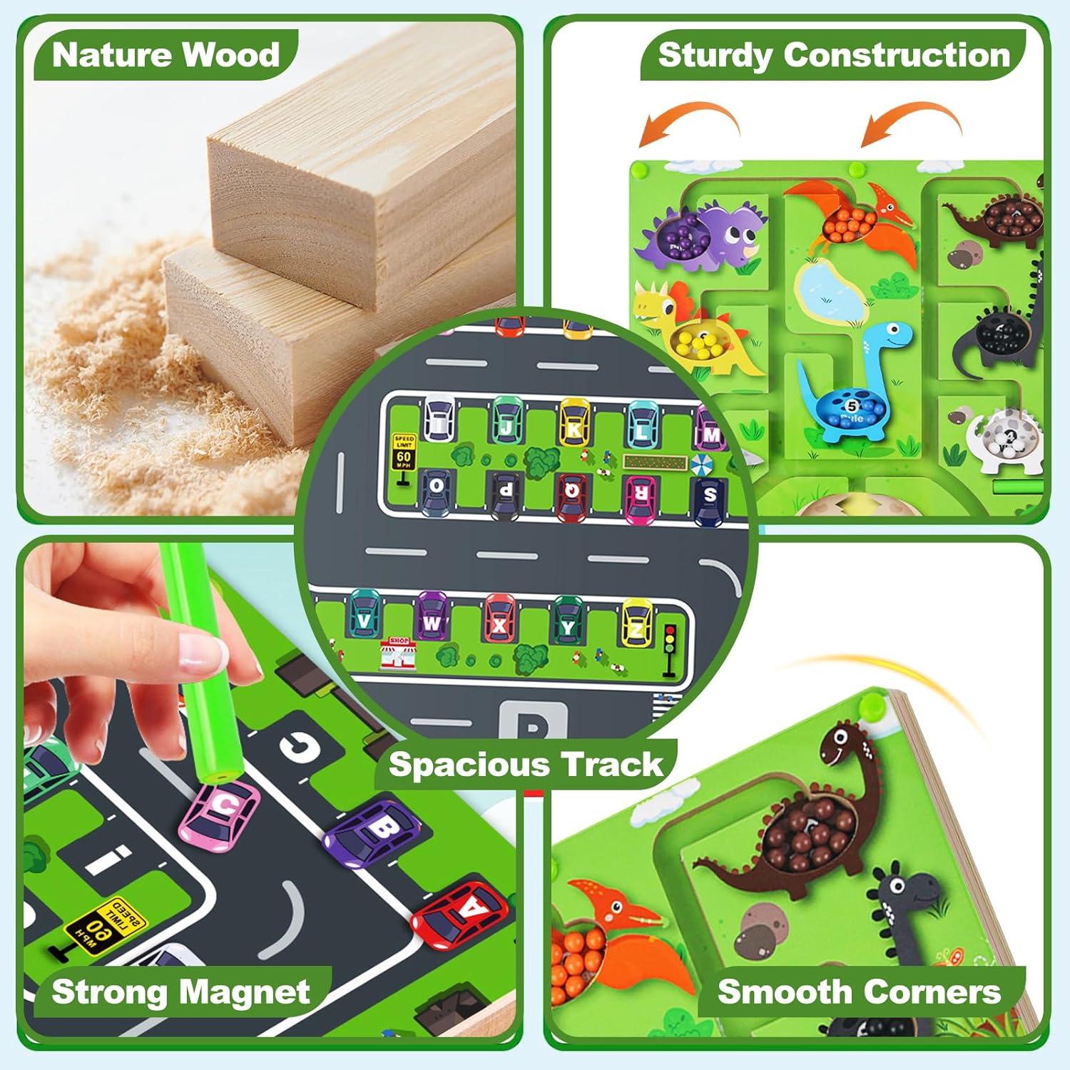 Rompecabezas de Madera Montessori 2 en 1 Laberinto Magnético