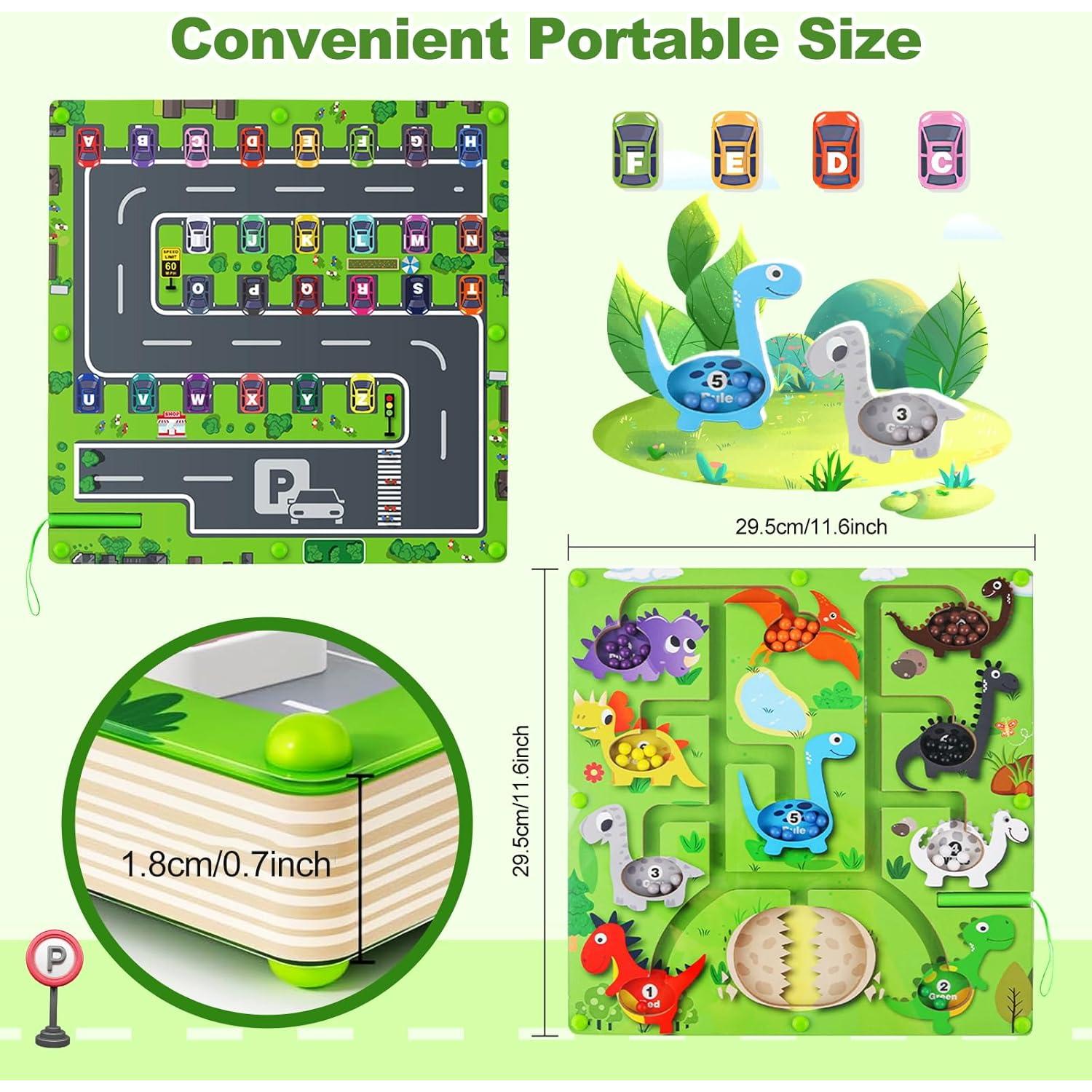 Rompecabezas de Madera Montessori 2 en 1 Laberinto Magnético
