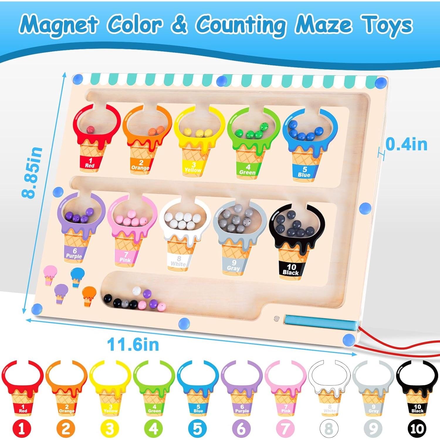 Laberinto Magnético de Colores y Números Melofaver 29.5x22.5cm