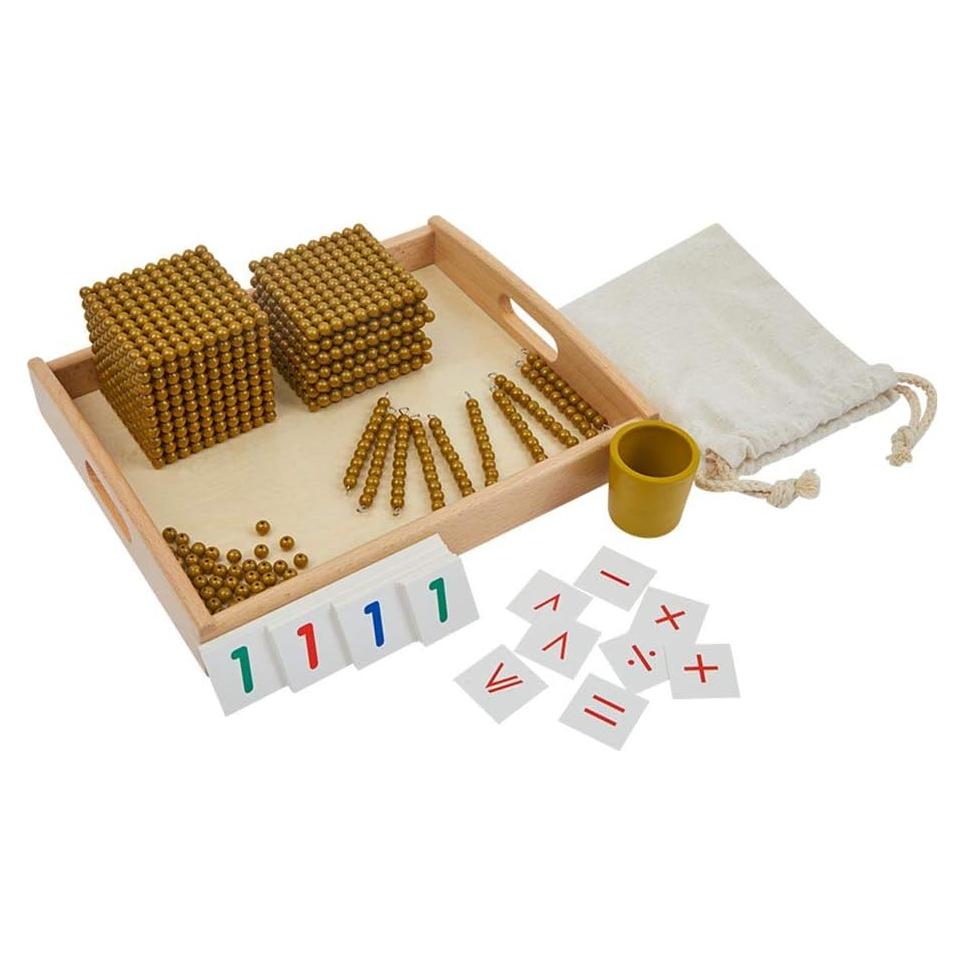 Juego de Matemáticas Montessori Kghios con Bolas Doradas