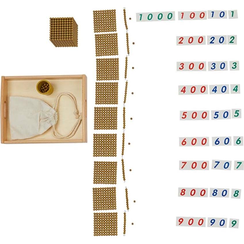 Juego de Matemáticas Montessori Kghios con Bolas Doradas