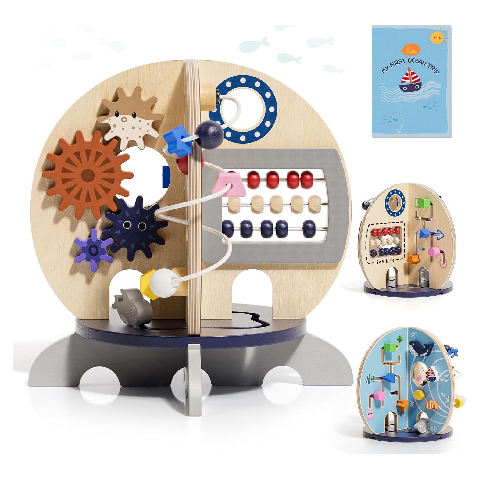 Tablero Ocupado de Madera Océano RRIBOUDWAN 23.9cm para Bebés