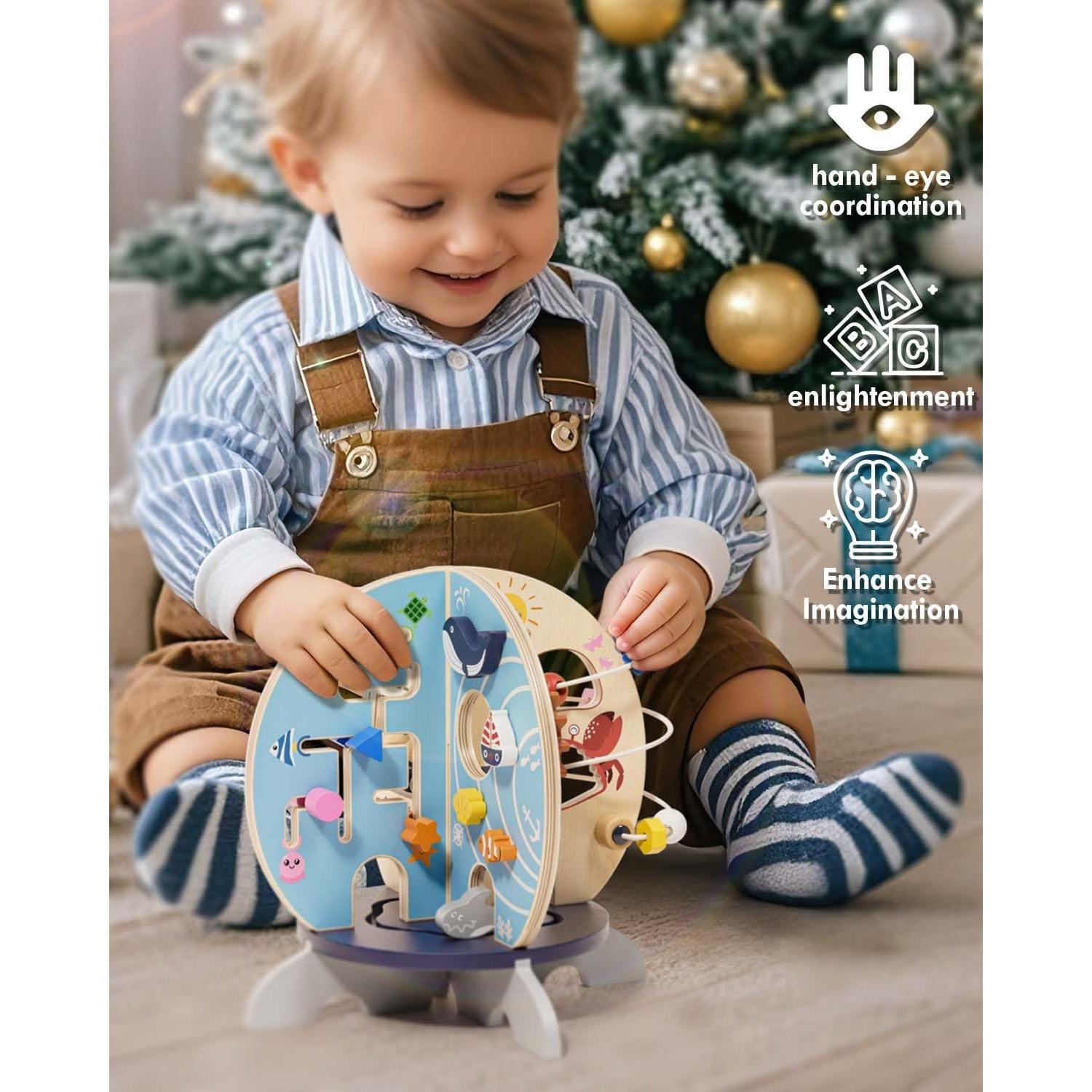 Tablero Ocupado de Madera Océano RRIBOUDWAN 23.9cm para Bebés