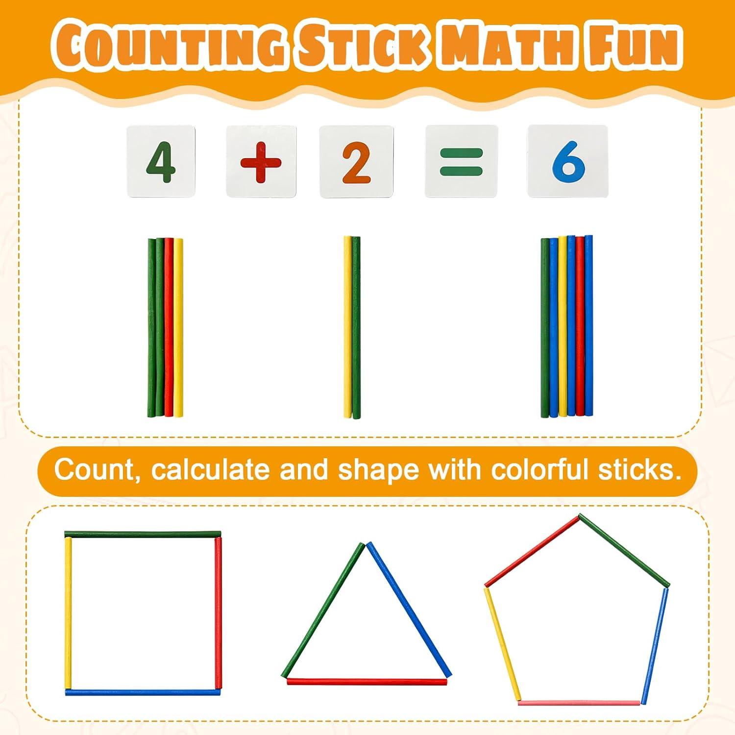 Ábaco de Madera GSERIN 10 Filas con Palitos y Tarjetas 1-100