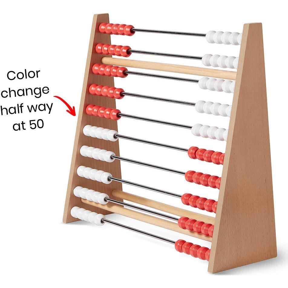 Rekenrek 100 Bolas de Madera hand2mind - Ábaco Matemático 52.8x16.5cm