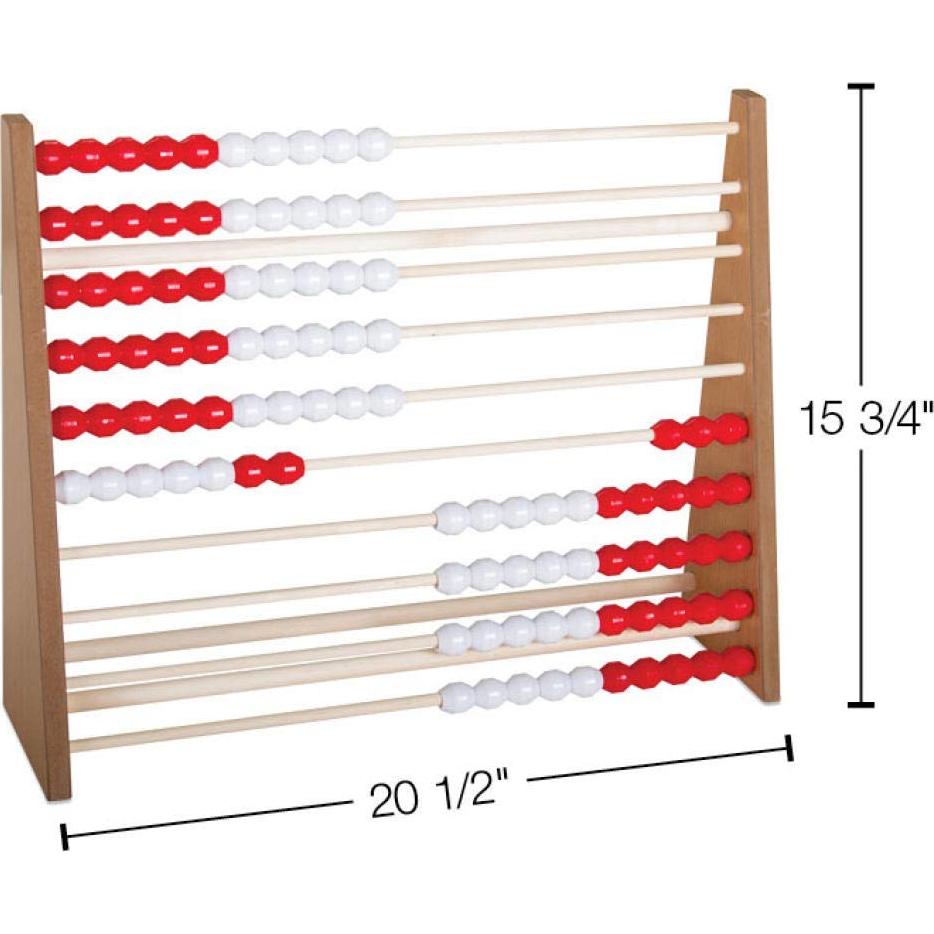 Rekenrek 100 Bolas de Madera hand2mind - Ábaco Matemático 52.8x16.5cm