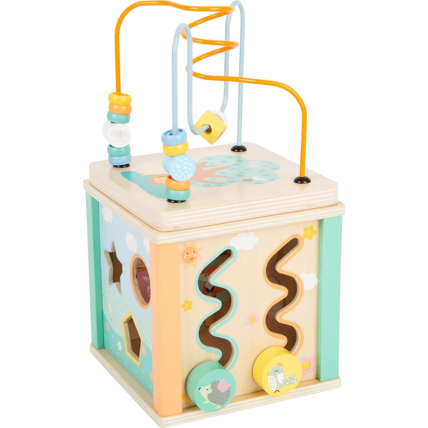 Cubo de Actividades de Madera Pastel Small Foot 19x17x18 cm