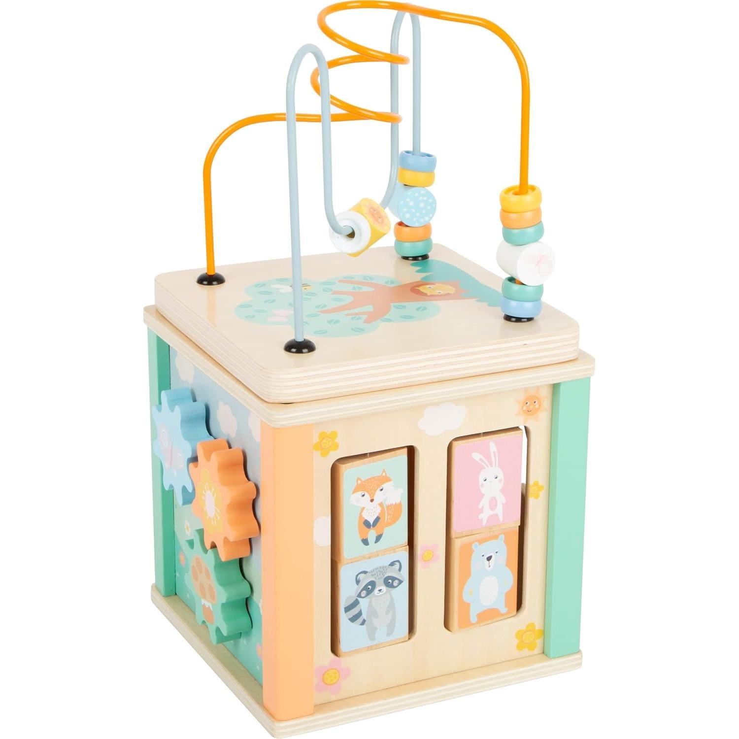 Cubo de Actividades de Madera Pastel Small Foot 19x17x18 cm
