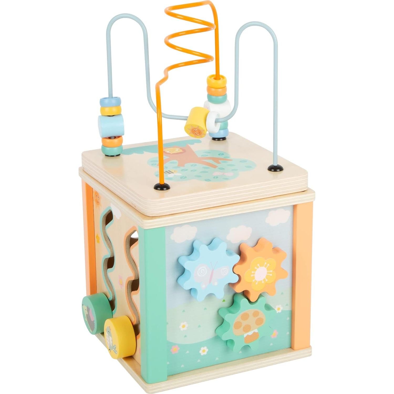 Cubo de Actividades de Madera Pastel Small Foot 19x17x18 cm