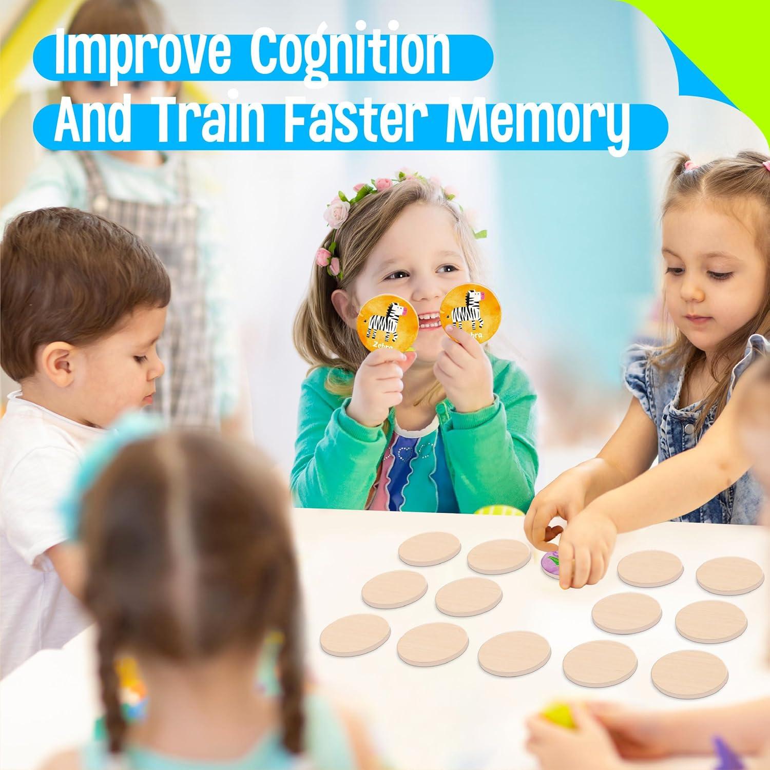 Juego de Memoria de Madera SpriteGru 32 PZS Animales 5.3 cm