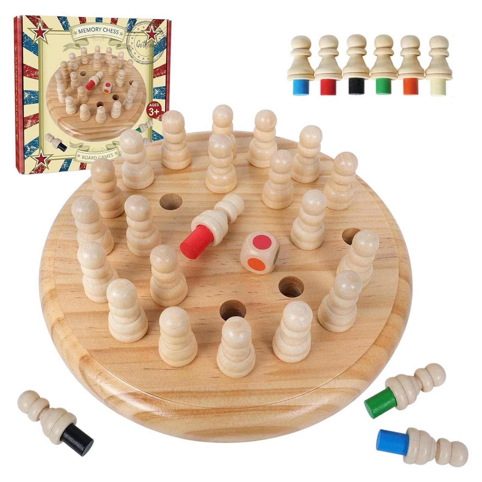 Juego de Ajedrez de Memoria de Madera Gothink 19x19 cm