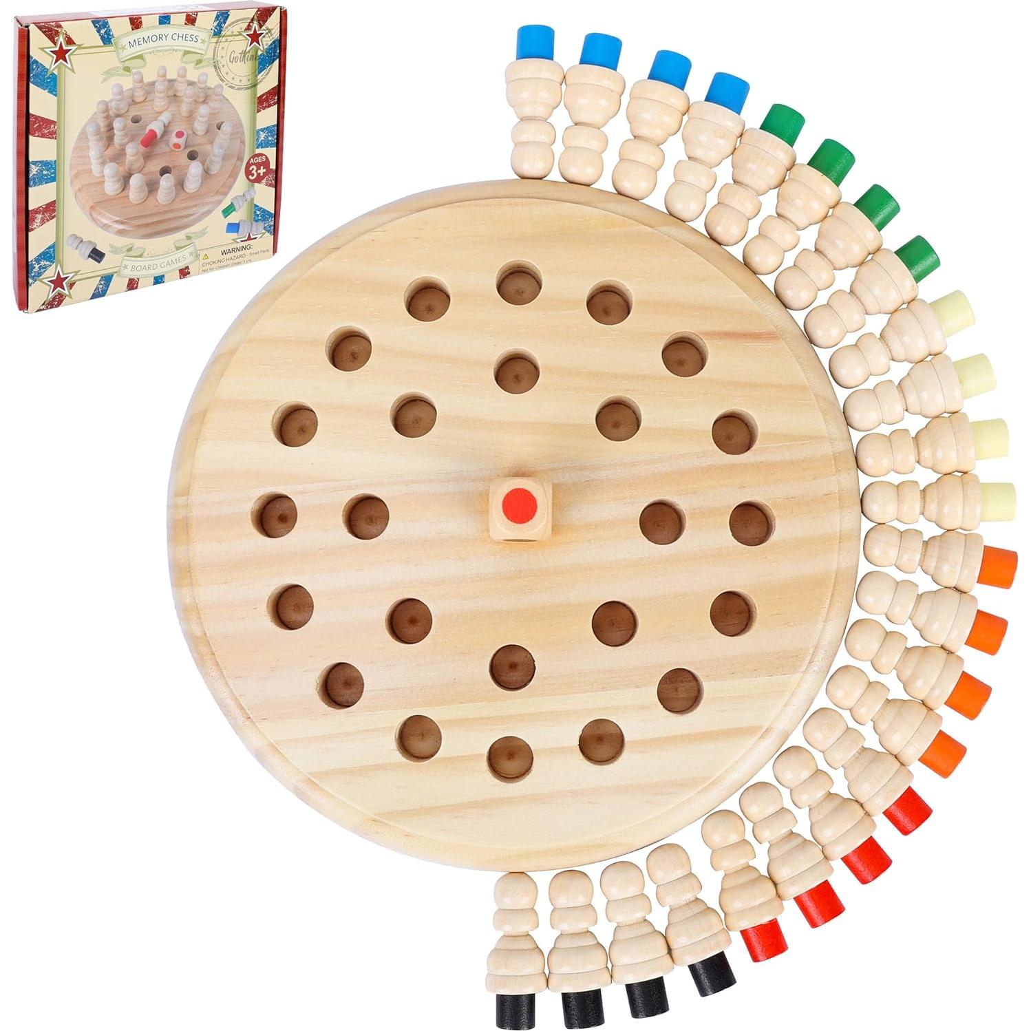 Juego de Ajedrez de Memoria de Madera Gothink 19x19 cm