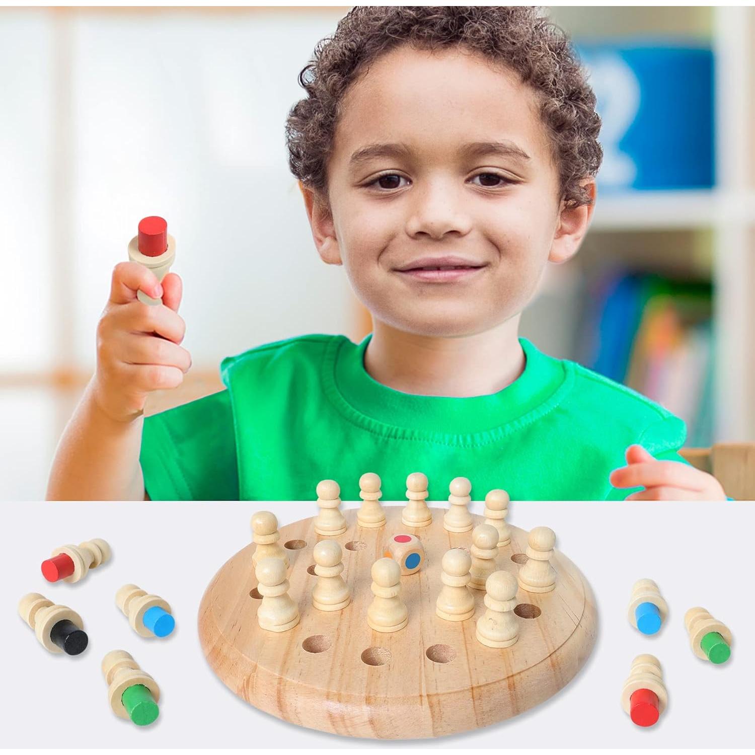 Juego de Ajedrez de Memoria de Madera Gothink 19x19 cm