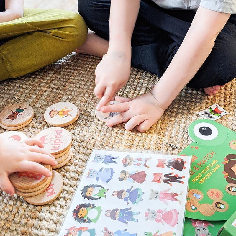 Juego de Memoria Montessori Kipod - 18 Fichas de Madera