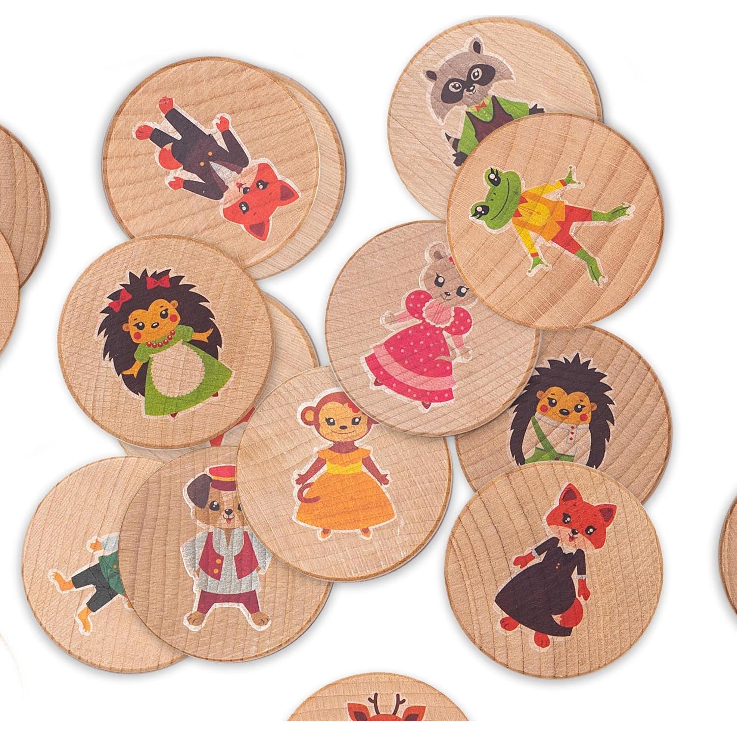 Juego de Memoria Montessori Kipod - 18 Fichas de Madera